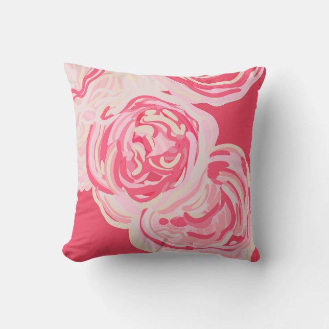 Original art work - Roses  Throw Pillow (Front)