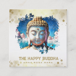 *~* Original Artsy Buddha QR AP33 QR Logo Square Business Card