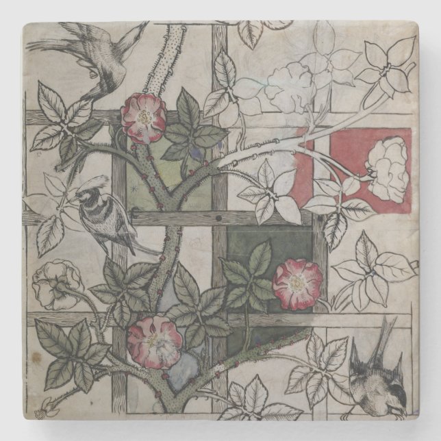 Original artwork for 'Trellis' wallpaper design, 1 Stone Coaster (Front)