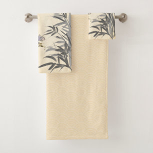 Original Bamboo Rat painting Chinese Year Zodiac B Bath Towel Set