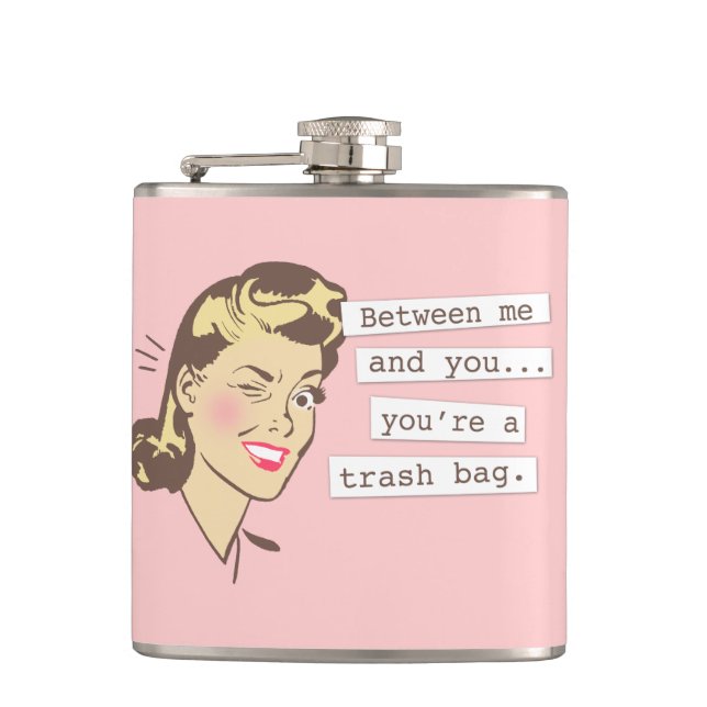 Original Between Me & You Trashbag Hip Flask (Front)