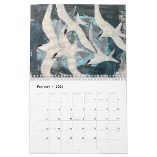 Original bird art 2024 calendar
