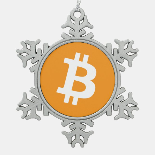 Original Bitcoin Logo Christmas Snowflake Ornament (Front)