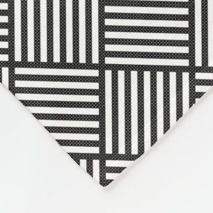 Original BLACK AND WHITE DOUBLE DIAMOND PATTERN Fleece Blanket