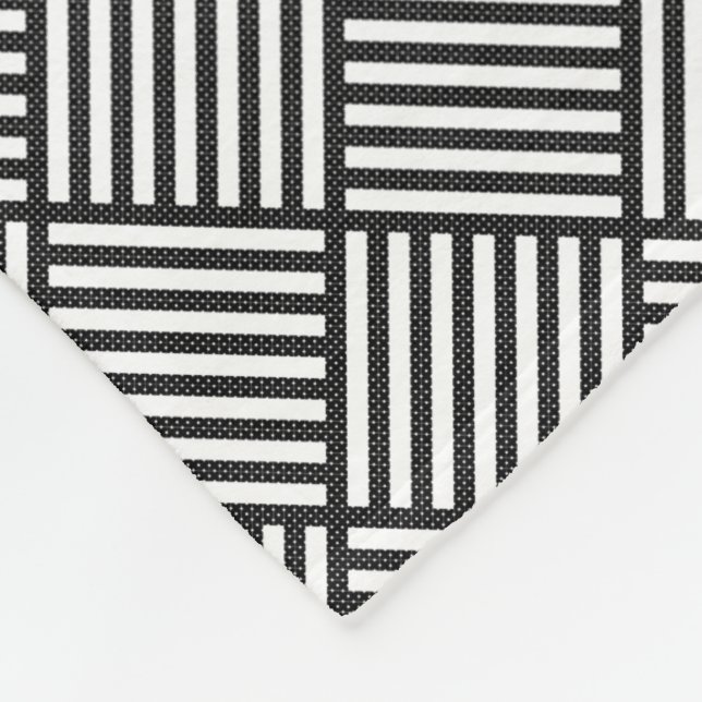 Original BLACK AND WHITE DOUBLE DIAMOND PATTERN Fleece Blanket (Corner)