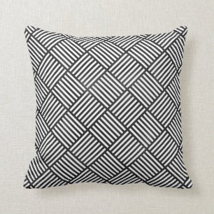 Original BLACK AND WHITE DOUBLE DIAMOND PATTERN Throw Pillow