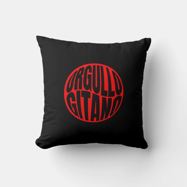 Original black cushion personalized Gypsy pride. (Front)
