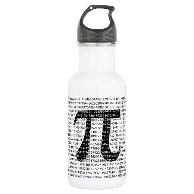 Original black number pi day mathematical symbol 532 ml water bottle (Front)