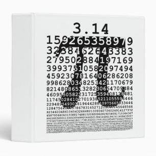 Original black number pi day mathematical symbol binder