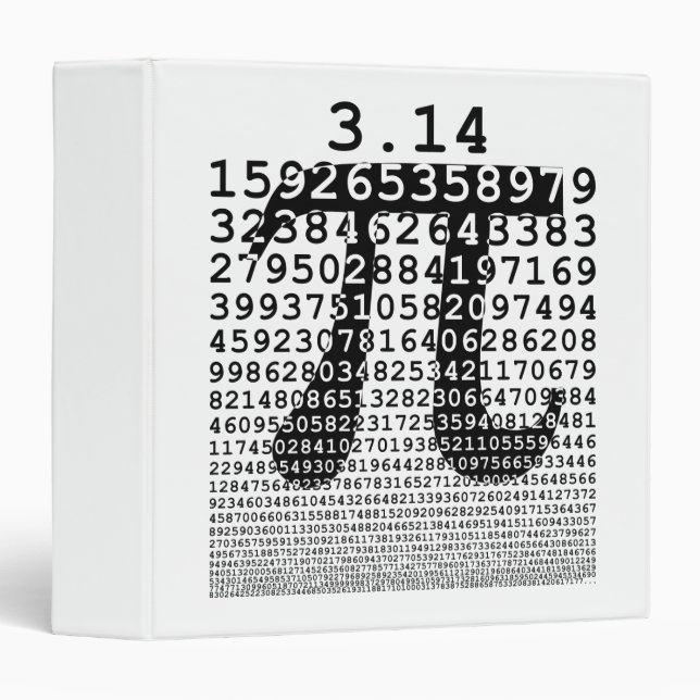 Original black number pi day mathematical symbol binder (Front/Spine)