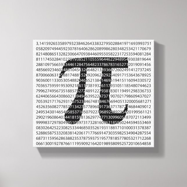 Original black number pi day mathematical symbol canvas print (Front)