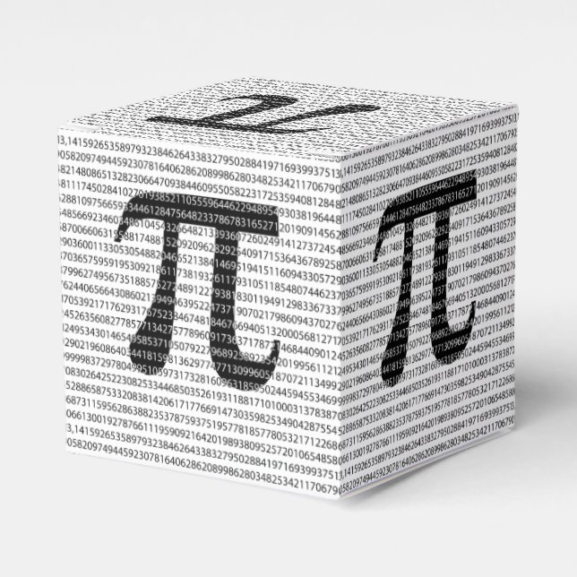 Original black number pi day mathematical symbol favor box (Front Side)