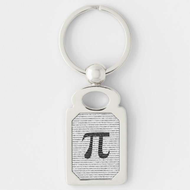 Original black number pi day mathematical symbol keychain (Front)
