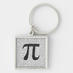 Original black number pi day mathematical symbol keychain
