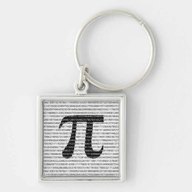 Original black number pi day mathematical symbol keychain (Front)