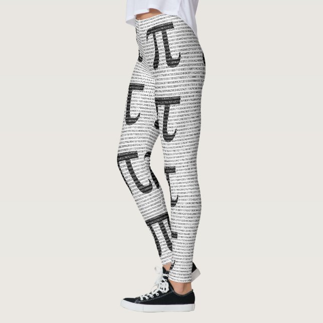 Original black number pi day mathematical symbol leggings (Left)
