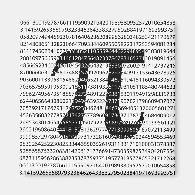 Original black number pi day mathematical symbol magnet (Front)
