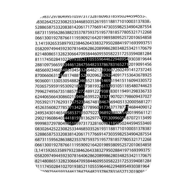 Original black number pi day mathematical symbol magnet (Vertical)