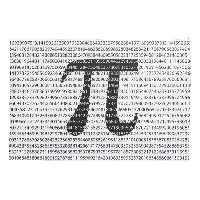 Original black number pi day mathematical symbol pillowcase (Back)