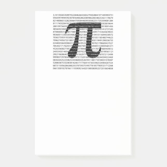 Original black number pi day mathematical symbol post-it notes (Front)