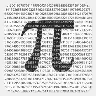 Original black number pi day mathematical symbol square sticker