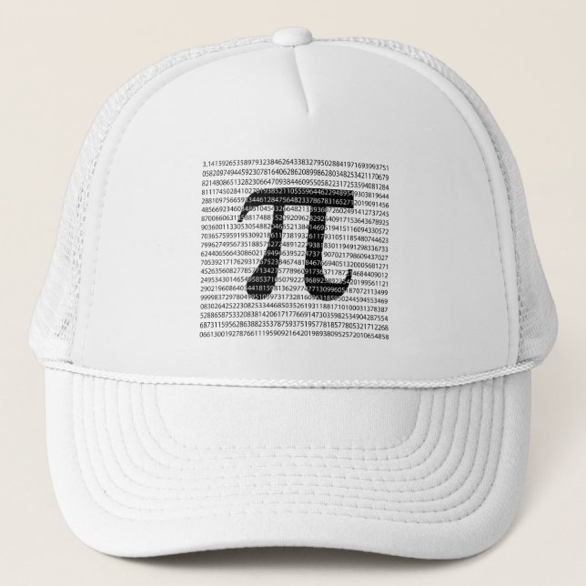 Original black number pi day mathematical symbol trucker hat (Front)