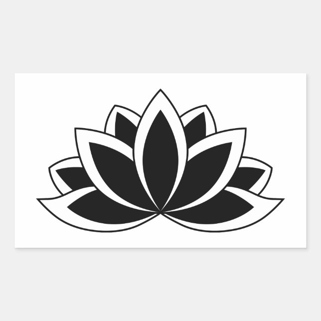 Original Black White Buddhist Symbol Lotus flower Sticker (Front)