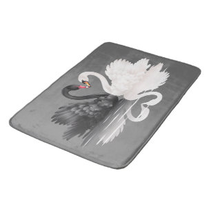 " Original Black & White Swan" Bath Mat