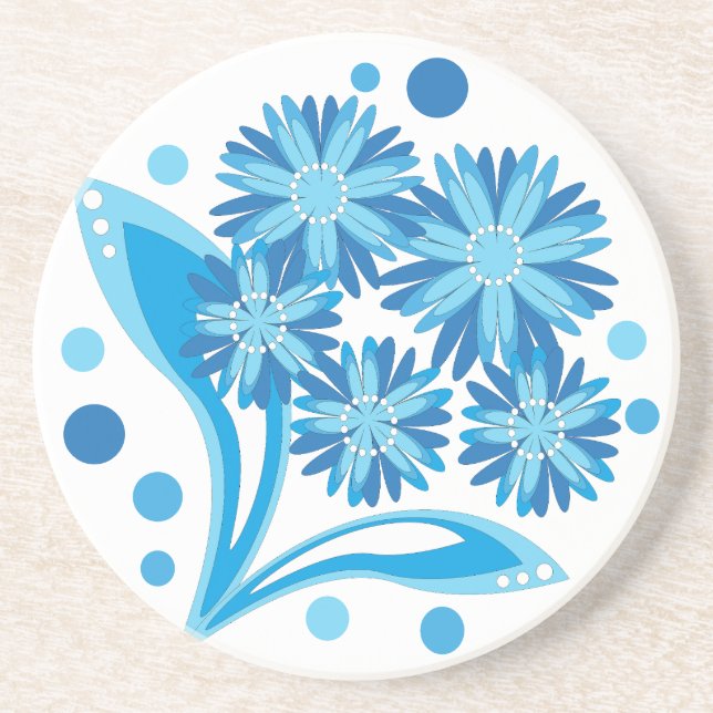 Original blue flowers coaster (Front)