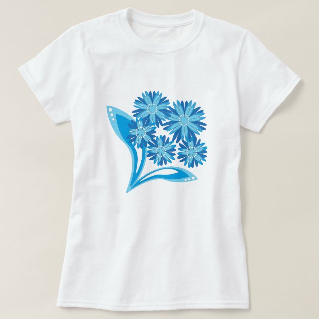 Original blue flowers T-Shirt (Design Front)