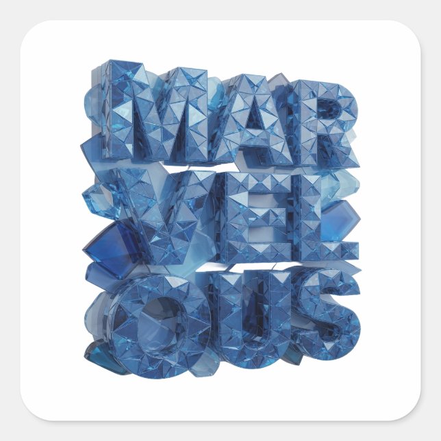 Original Blue MARVELOUS Square Sticker (Front)