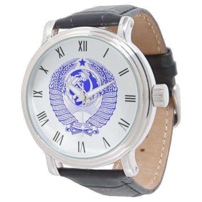 Original blue State Emblem of the USSR Watch (Angled)
