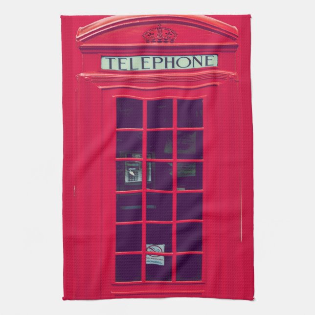 Original british phone box kitchen towel (Vertical)