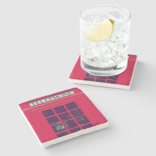 Original british red phone box stone coaster