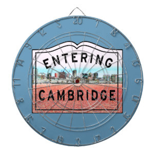 Original Cambridge Massachusetts Entering Sign Dartboard
