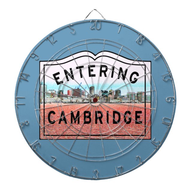 Original Cambridge Massachusetts Entering Sign Dartboard (Front)