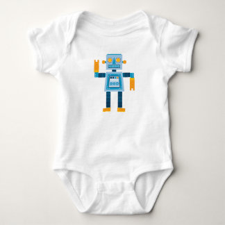 Original Cartoon blue Robot Baby Bodysuit