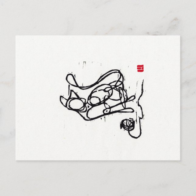 Original Cat Art Postcard (Front)