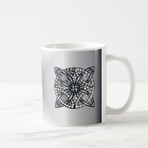 Original Celtic Knot Silver Black Coffee Mug