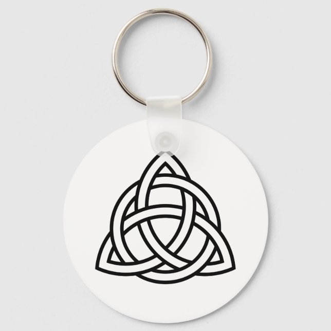 Original Celtic Triquetra Knot black icon Keychain (Front)
