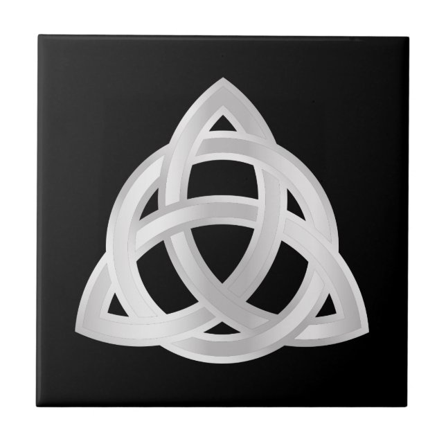 Original Celtic Triquetra Knot silver icon Tile (Front)