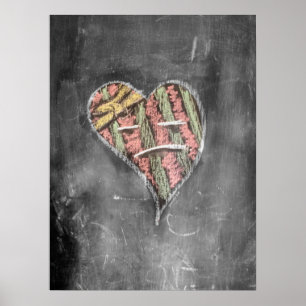 Original chalk on kitchen cabinet poster