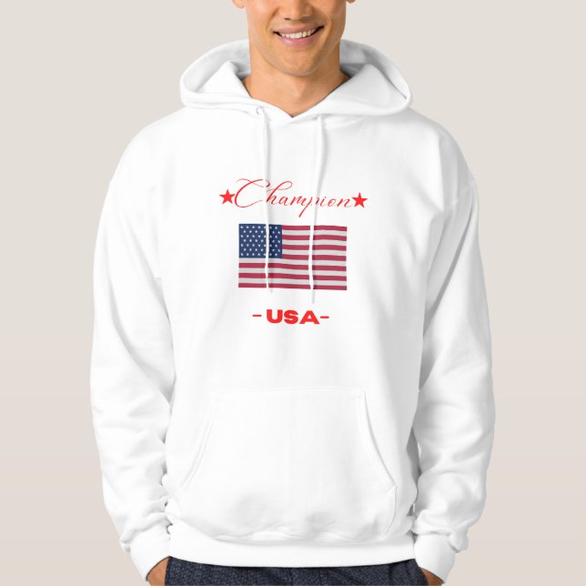 Original Champion USA Flag Classic Club Collection Hoodie (Front)