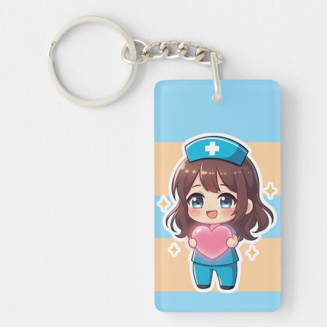 Original Chibi Nurse 2.0 - Heartfelt Care Keychain (Front)
