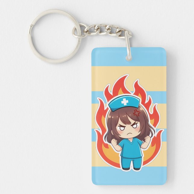 Original Chibi Nurse 3.0 - Angry Keychain (Front)