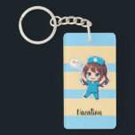 Original Chibi Nurse 3.0 - Vacation Time Keychain<br><div class="desc">“My heart's in the Maldives, my body's at the nursing station.” Amidst the endless scent of disinfectant, this is our only solace. This 3.0 illustration captures a nurse's intense longing for the ocean, sunshine, and the freedom to “not be called back for overtime.” Elevate your everyday carry with the official...</div>