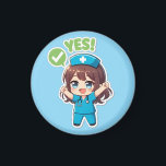 Original Chibi Nurse 3.0 - Yes Magnet<br><div class="desc">“First-time success!” Whether it's nailing that tricky blood draw or pulling off the miracle of clocking out on time, these are the moments that shine brightest in our work. Nurse 3.0 celebrates those small yet incredibly precious nursing victories with you. Brighten up your hospital locker, breakroom fridge, or any magnetic...</div>