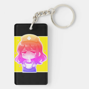 Original Chibi Nurse - Coffee with Tired Keychain