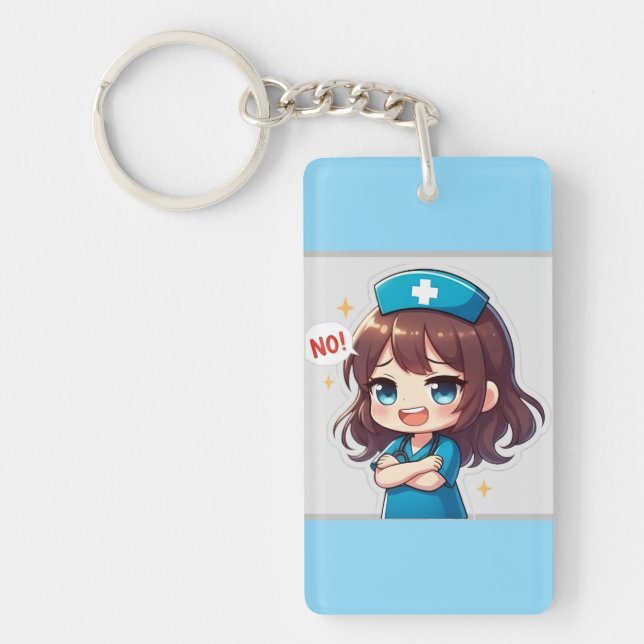 Original Chibi Nurse - Sassy Nursing Life Keychain (Front)