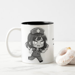 Original Chibi Nurse - The Hectic Shift Two-Tone Coffee Mug